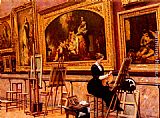 Louis Beroud Au Musee Du Louvre - Les Murillo painting